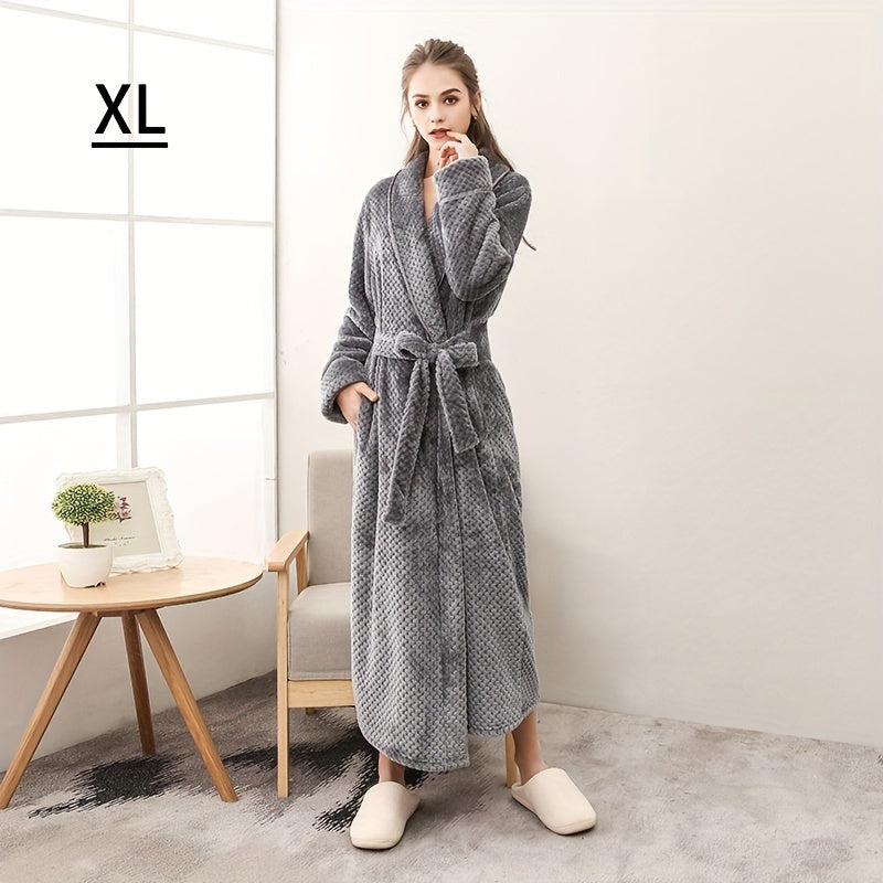 Cozy Couples Bathrobe Long Sleeve Autumn Winter Warm Fleece