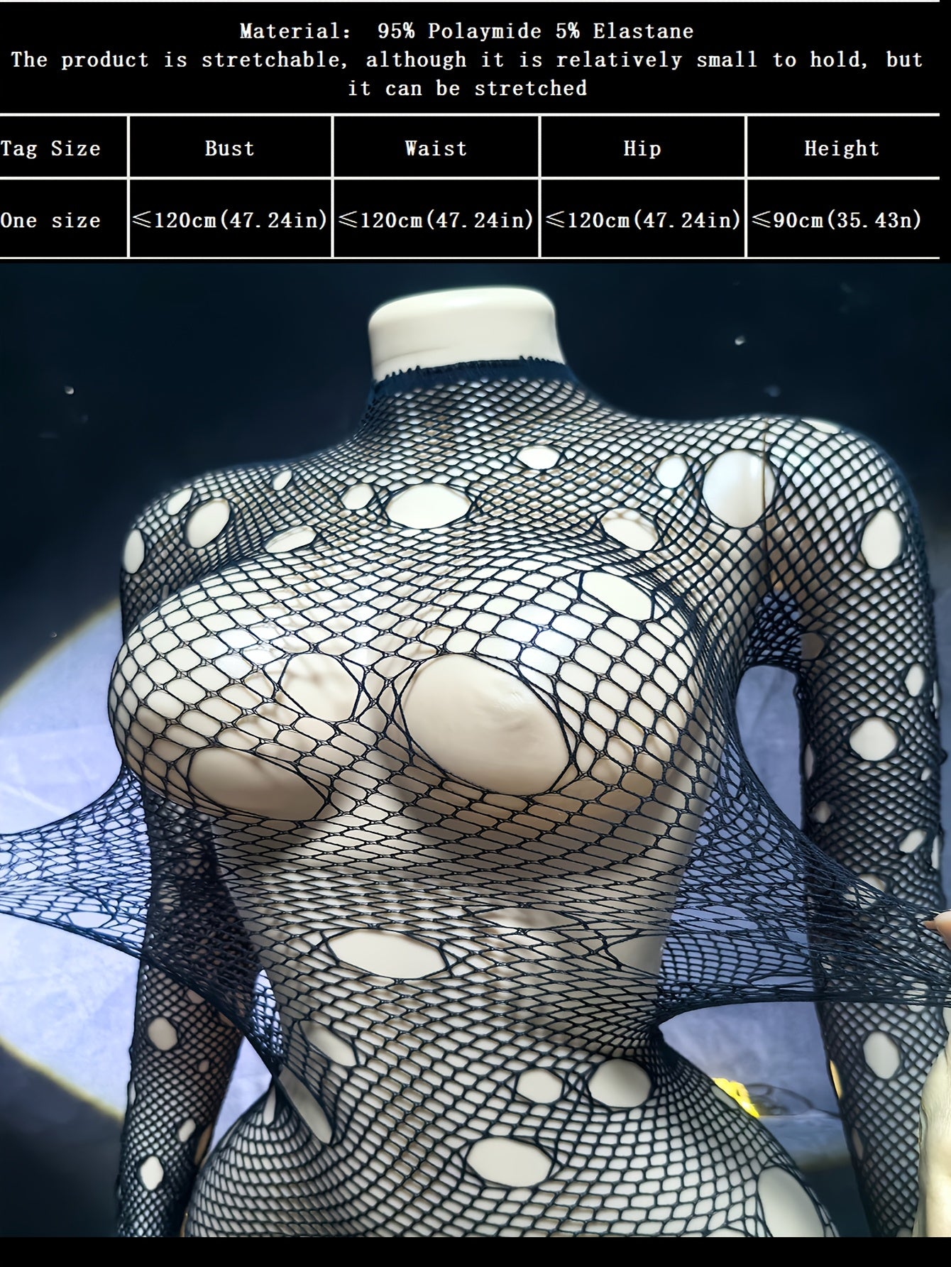 Women's Fishnet Cover Up for Beachwear or Swimsuit Hollow Out Long Sleeve Bodycon