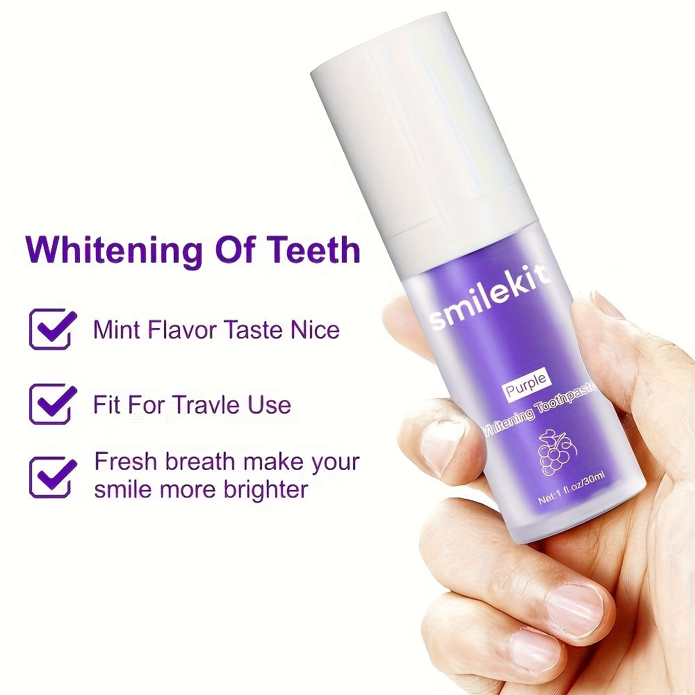 Pasta de dientes con sabor a uva morada limpieza profunda brillo frescura aliento