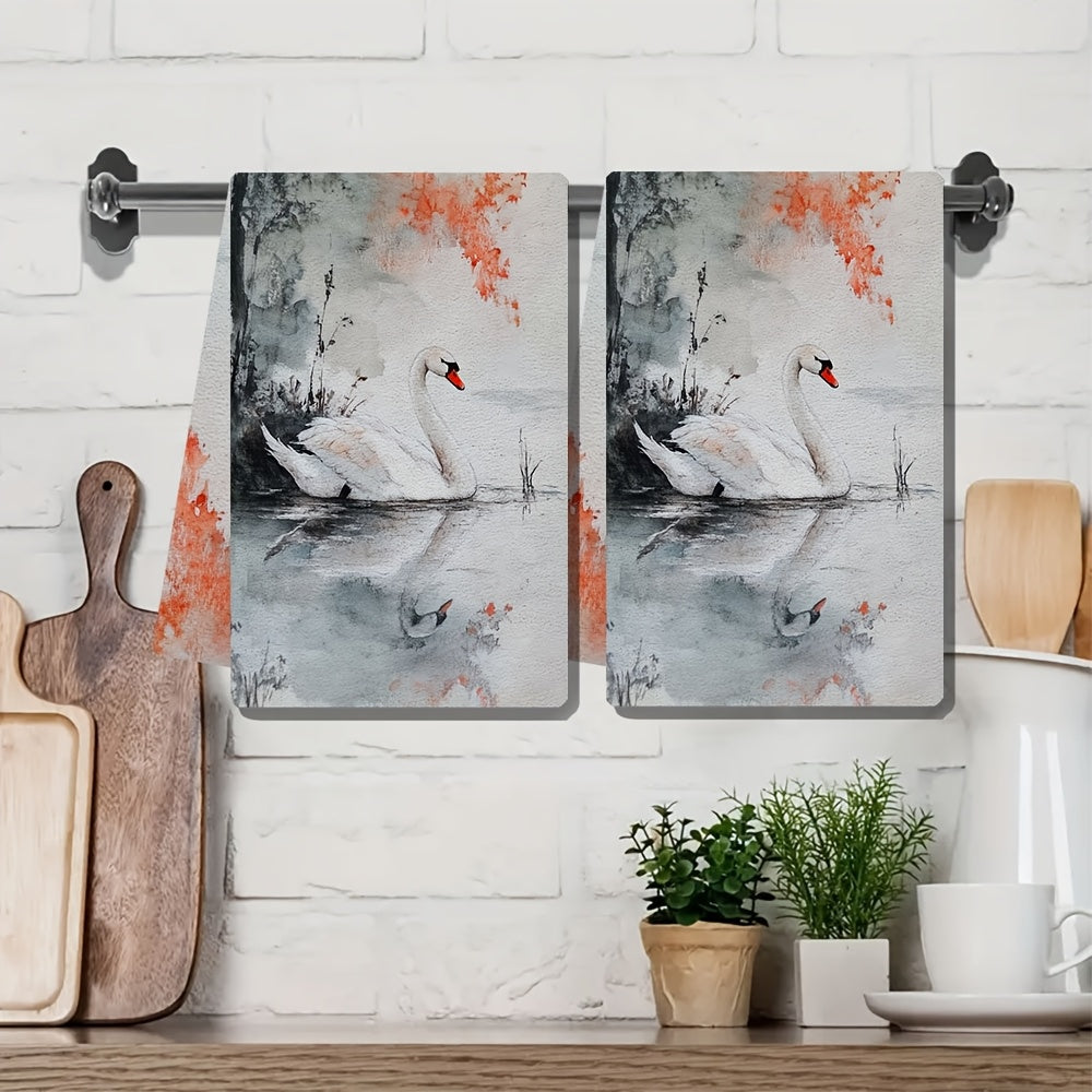 2 dona Ultra Yumshoq Oshxona Sochiqlari to'plami, Qushning Nafis Go'zalligi bilan, Yuqori Singdiruvchi Idish Qo'l Sochiqlari, Bayram Dekoratsiyasi uchun mukammal, Mashinada Yuvish mumkin, O'lchami 16x24 Dyum - Model Raqami 2KYSYS1218563