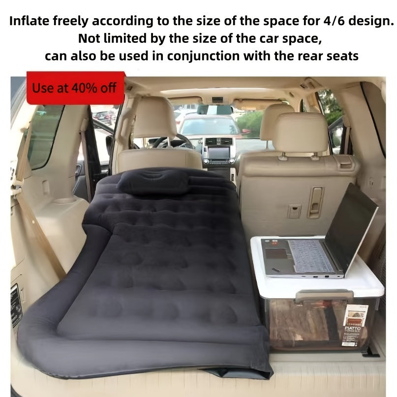 Inflatable Car Trunk Bed for SUVs Back Seat Travel Mattress Camping Air Mattress