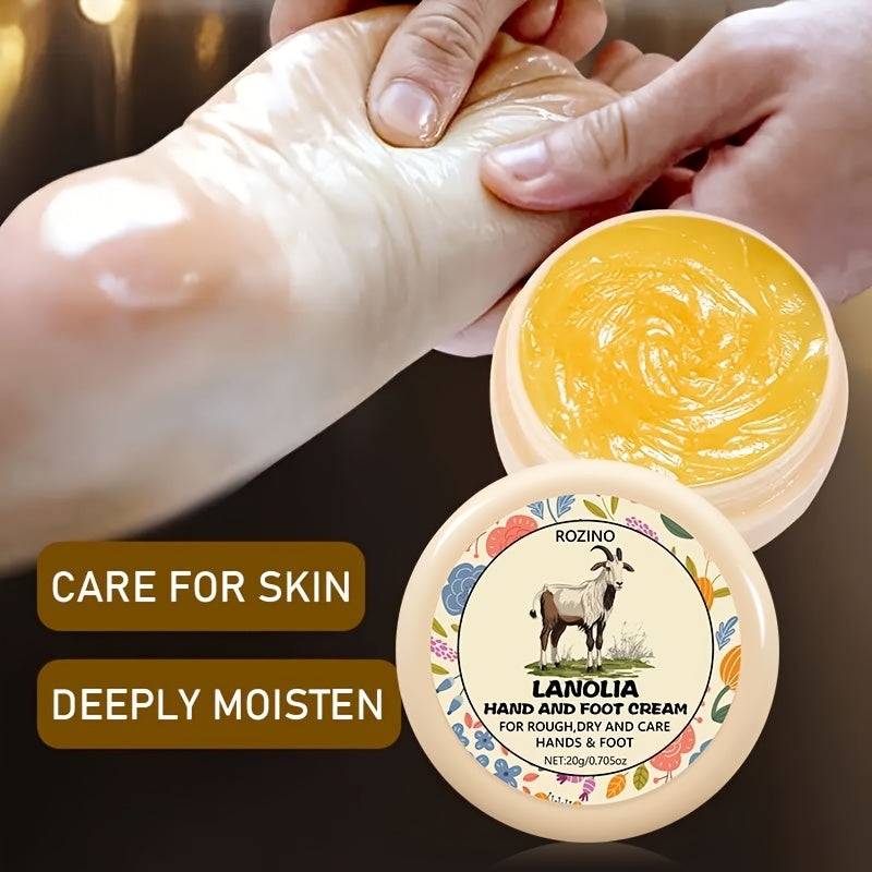 Crema de manos y pies con lanolina y ácido hialurónico para piel seca, hidratante profundo