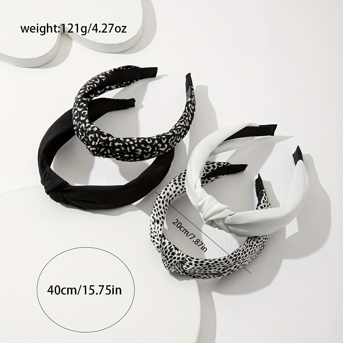 Leopard Print Hairband Set for Women Wide Anti-Slip Headbands for Face Washing and Styling