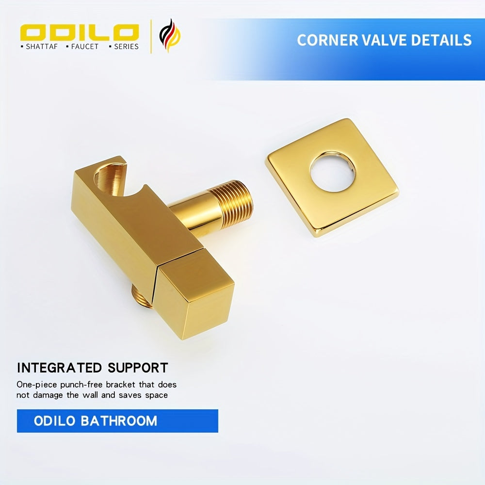 1-частный медный туалетный распылитель с интегрированной женской насадкой для смыва, в цвете розового золота.