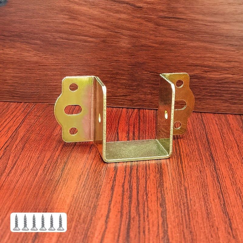 Set of 4 Steel Bed Frame Hinges, Galvanized Metal Corner Brackets, Easy Install