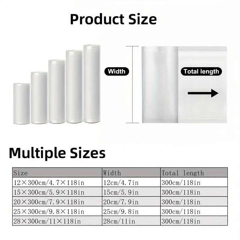 5-комплект портативных текстурированных пакетов для вакуумных запаивателей с односторонней сеткой для хранения продуктов