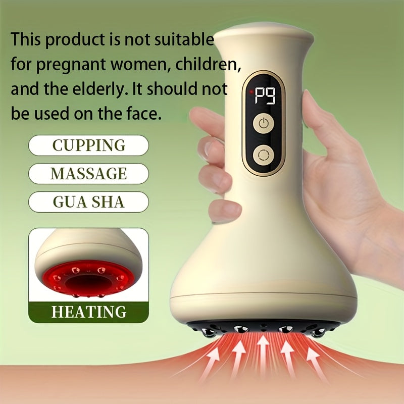 Compact Smart 9-Speed Cupping Massager with Heat Compression USB Rechargeable Full-Body Portable