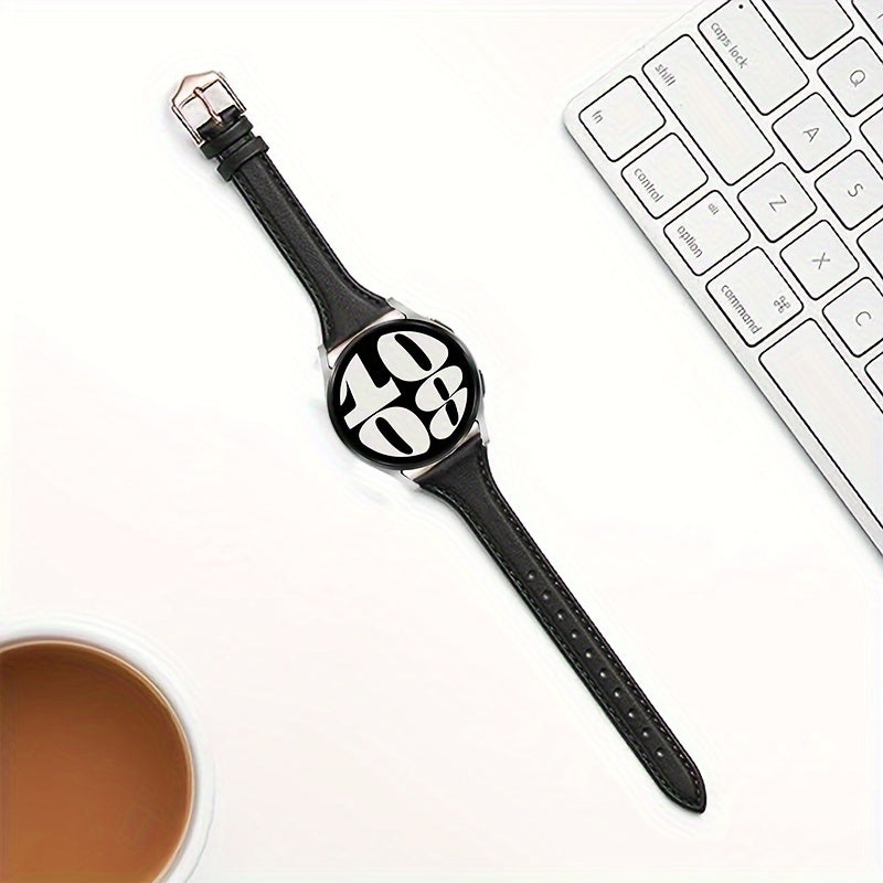 20mm ikki tomonlama kalfskinni soat taqish uchun uzuk, Galaxy Watch 4 5 6 bilan mos keladi