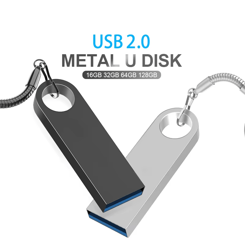 USB 2.0 Flash Drive 8GB to 128GB Metal Durable Portable Data Storage