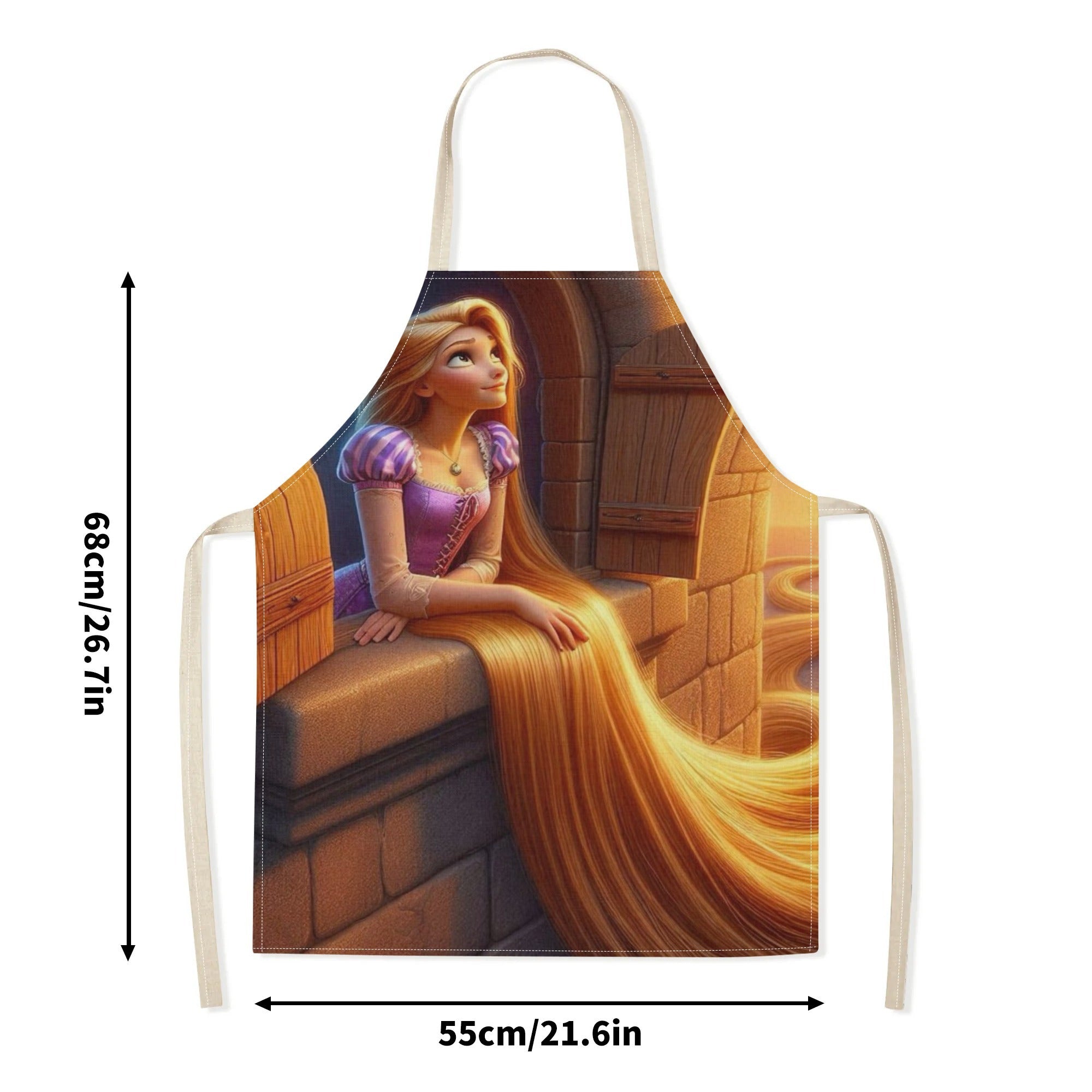 Suv o'tkazmaydigan Disney Cinderella aproni - Mustahkam polyesterdan tayyorlangan - Oson parvarish qilish, astarsiz dizayn, mehmonxonalar, supermarketlar, restoranlar, meva do'konlari, sut choyi stendlarida va uyda foydalanish uchun mukammal.