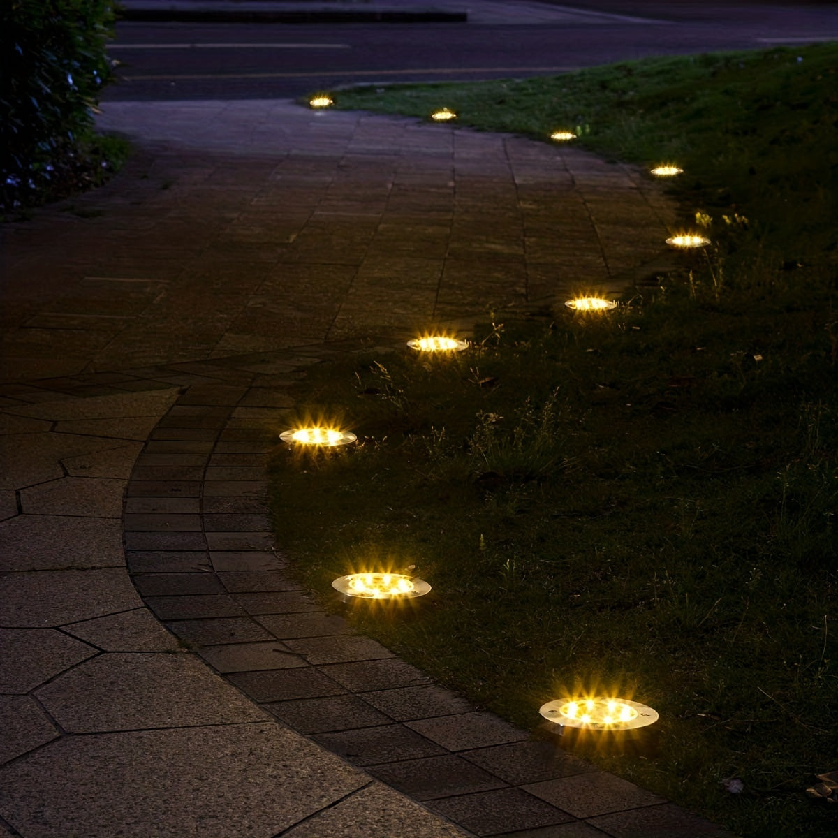 Pack of 4/8/12 Solar Outdoor Ground Lights with 8 LED Pathway Garden Yard Lighting