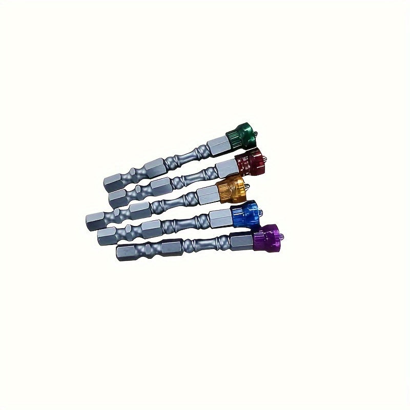 Juego de 5 piezas de brocas de destornillador Phillips magnéticas de acero S2, con vástago hexagonal de 65 mm