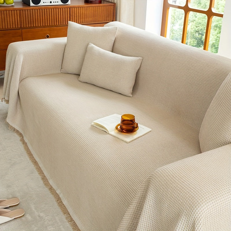 Zamonaviy Tassel divan qopqog'i xavfsiz mos keladi, chang va hayvonlardan himoya qiladi, tozalash oson