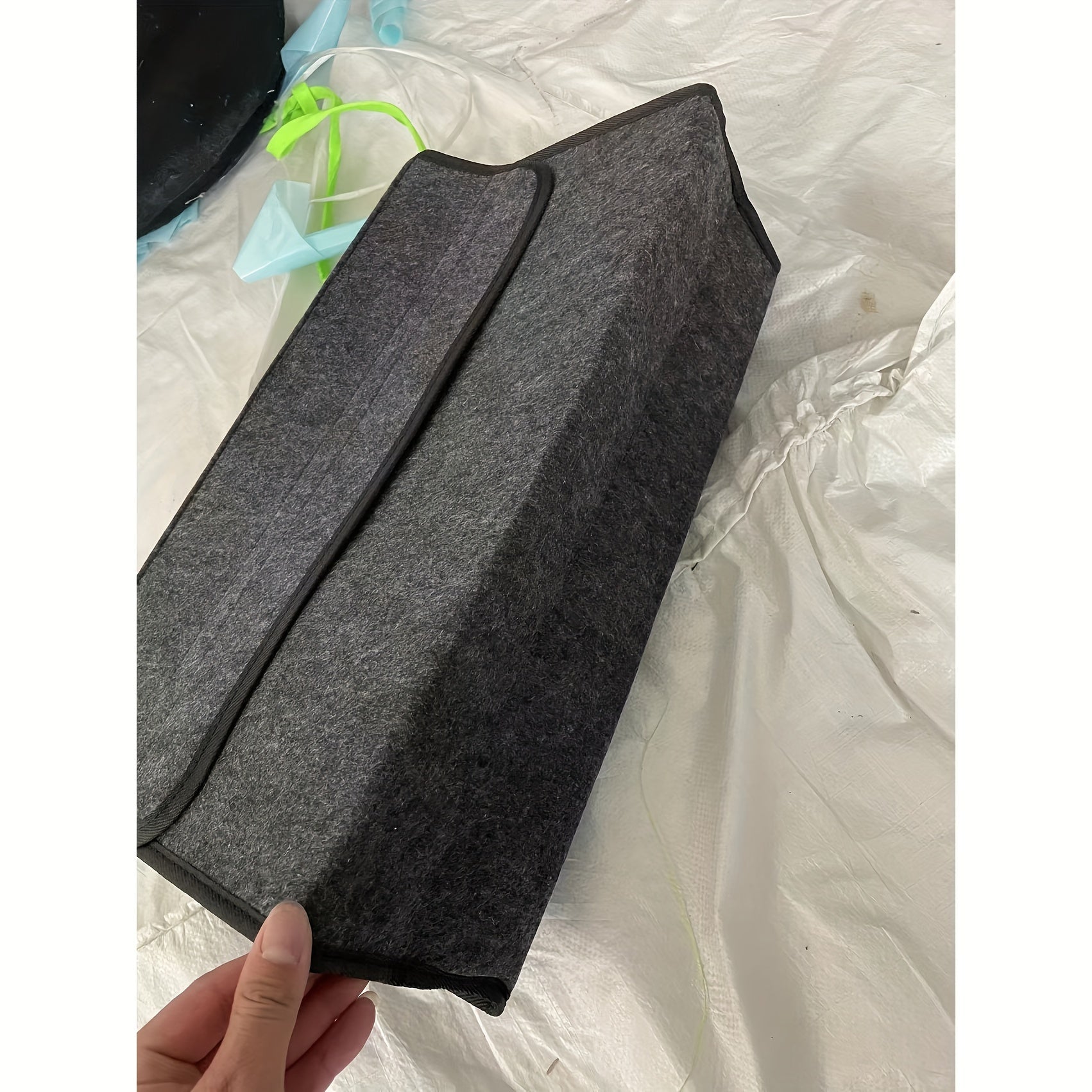 Cubo de almacenamiento para coche, tela de fieltro, organizador plegable para maletero, ordena el interior del coche