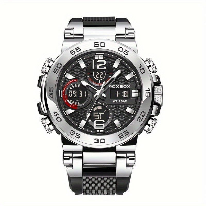 Multi-Functional Chronograph Watch with Dual Display for Men and Women