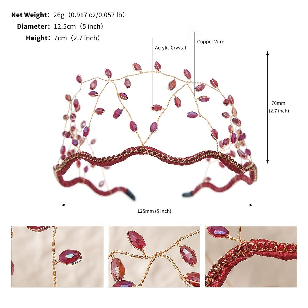 Qoʻlda tayyorlangan Miallo romantik toʻy soati, kristalli bejirimli bosh band, toʻy soch aksessuari