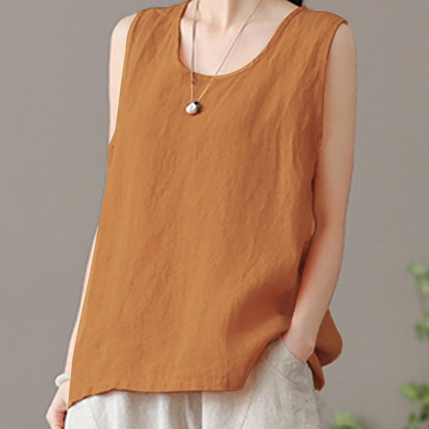 Женская майка без рукавов большого размера из хлопка, повседневная летняя жилетка