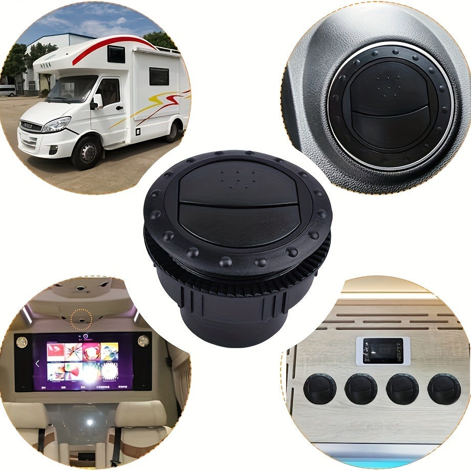 60mm Black Gray Round Car Ventilation Outlet ABS Plastic for RV ATV Bus Electric Vehicle