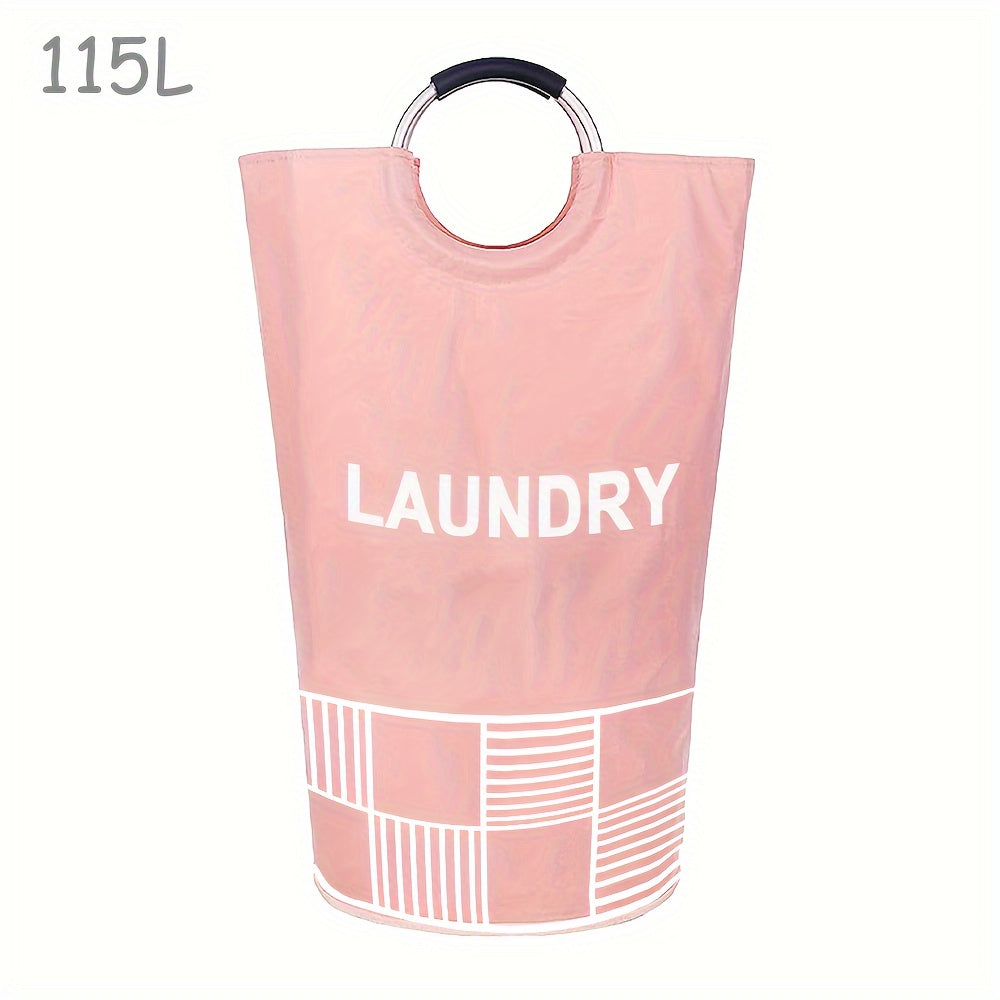 Waterproof Laundry Basket with Padded Handles 82L Collapsible Storage for Bathroom Dorm Balcony