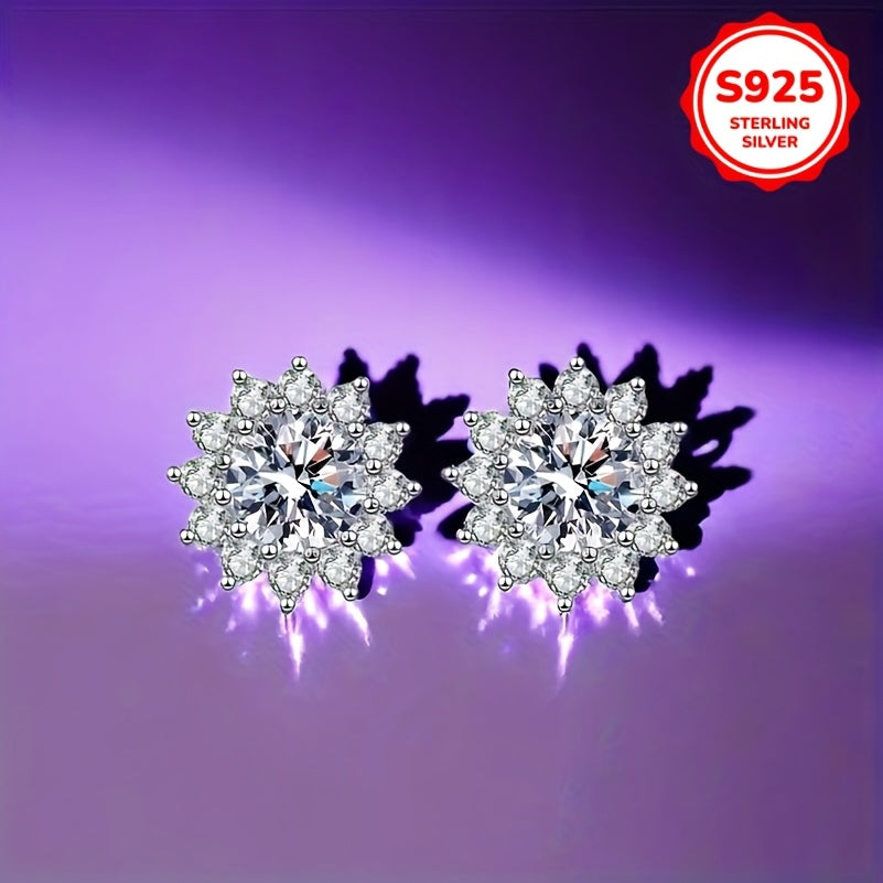Chiroyli 925 Sterling Silver Qor to'pi Stud Ziraklar, 2.76g Yengil Gipoallergen Oltin Oq Kubik Zirconiya, Ayollar uchun Romantik Dizayn - Har kuni, 14-fevral va To'y uchun Ideal, 8mm O'lcham, Teriga yumshoq.