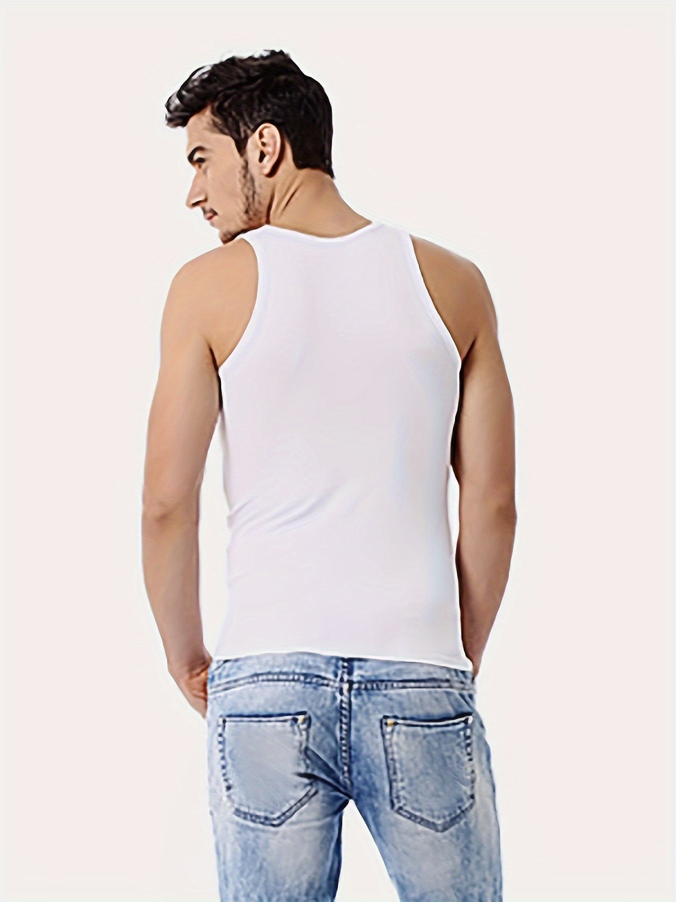 Men's Cotton Tank Tops Pack of 6 Breathable Sleeveless Crew Neck for Men