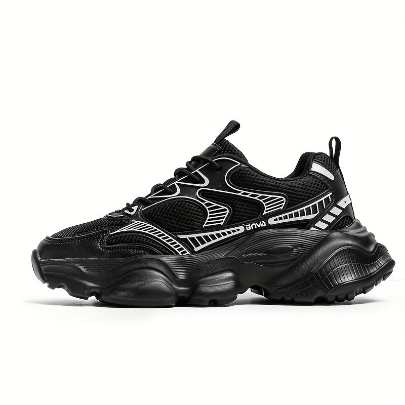 Men's Mesh Casual Sneakers Low Top Lace-Up All-Season Vintage Chunky Shoes