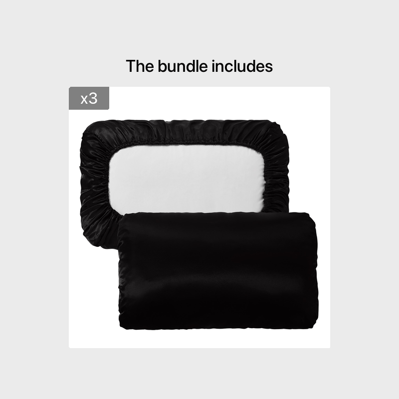 Fundas de almohada de satén transpirable con cordón elástico para un sueño cómodo, juego de dos