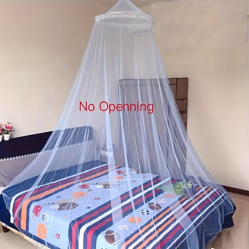 Luxurious Knitted Polyester Mosquito Net with Steel Wire Frame for Ceiling to Floor Use