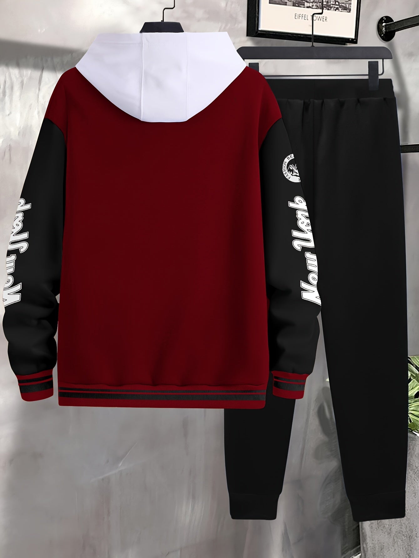 Pantalones casuales de béisbol para hombre y traje de estilo callejero con patrón de alfabet