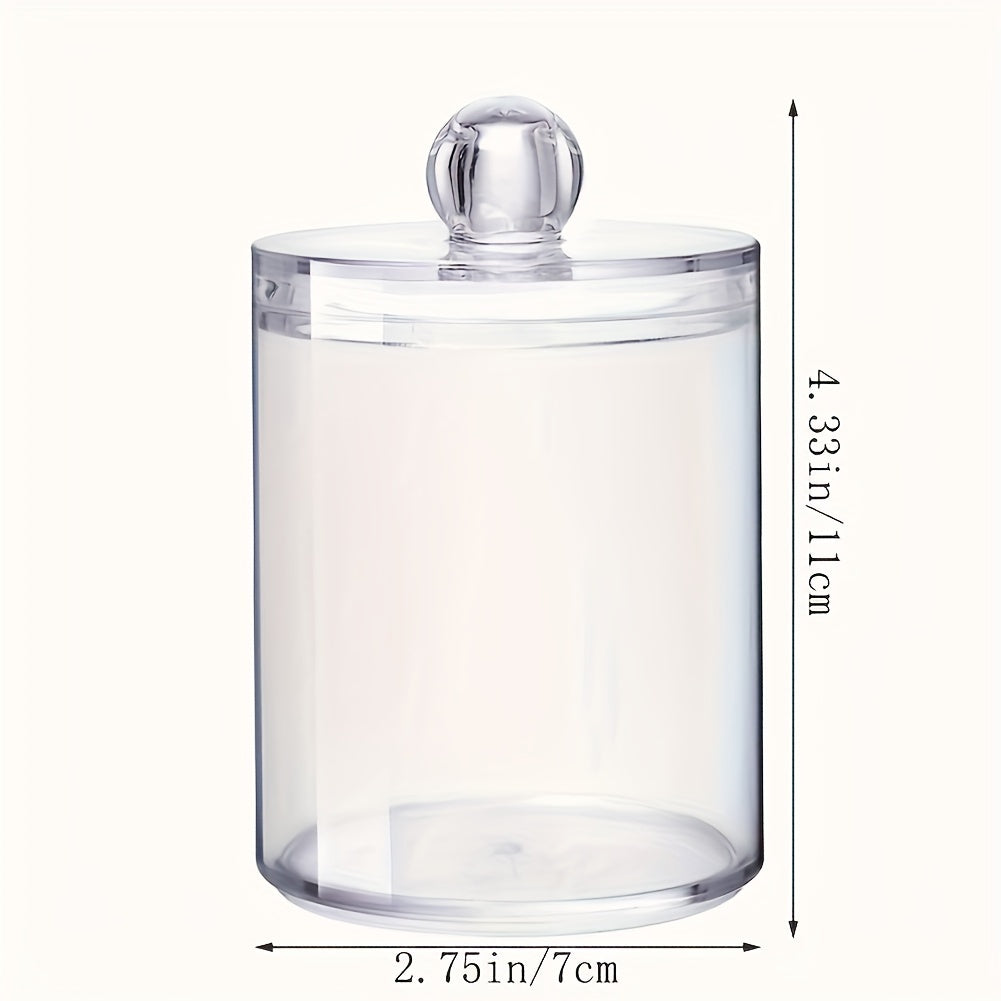 Clear Acrylic Storage Jar for Swabs Floss Powder Puffs and Beauty Eggs
