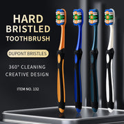 Men's 360° Hard Nylon Bristle Toothbrush for Adults