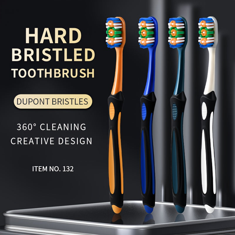 Men's 360° Hard Nylon Bristle Toothbrush for Adults