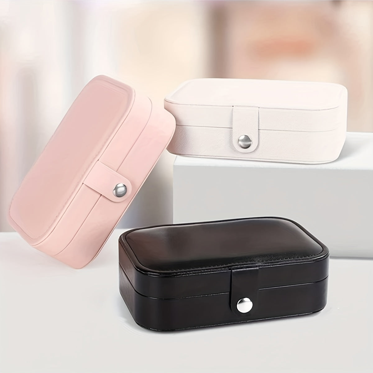 Компактная коробка для хранения украшений для колец, ожерелий и гвоздиков, органайзер для путешествий