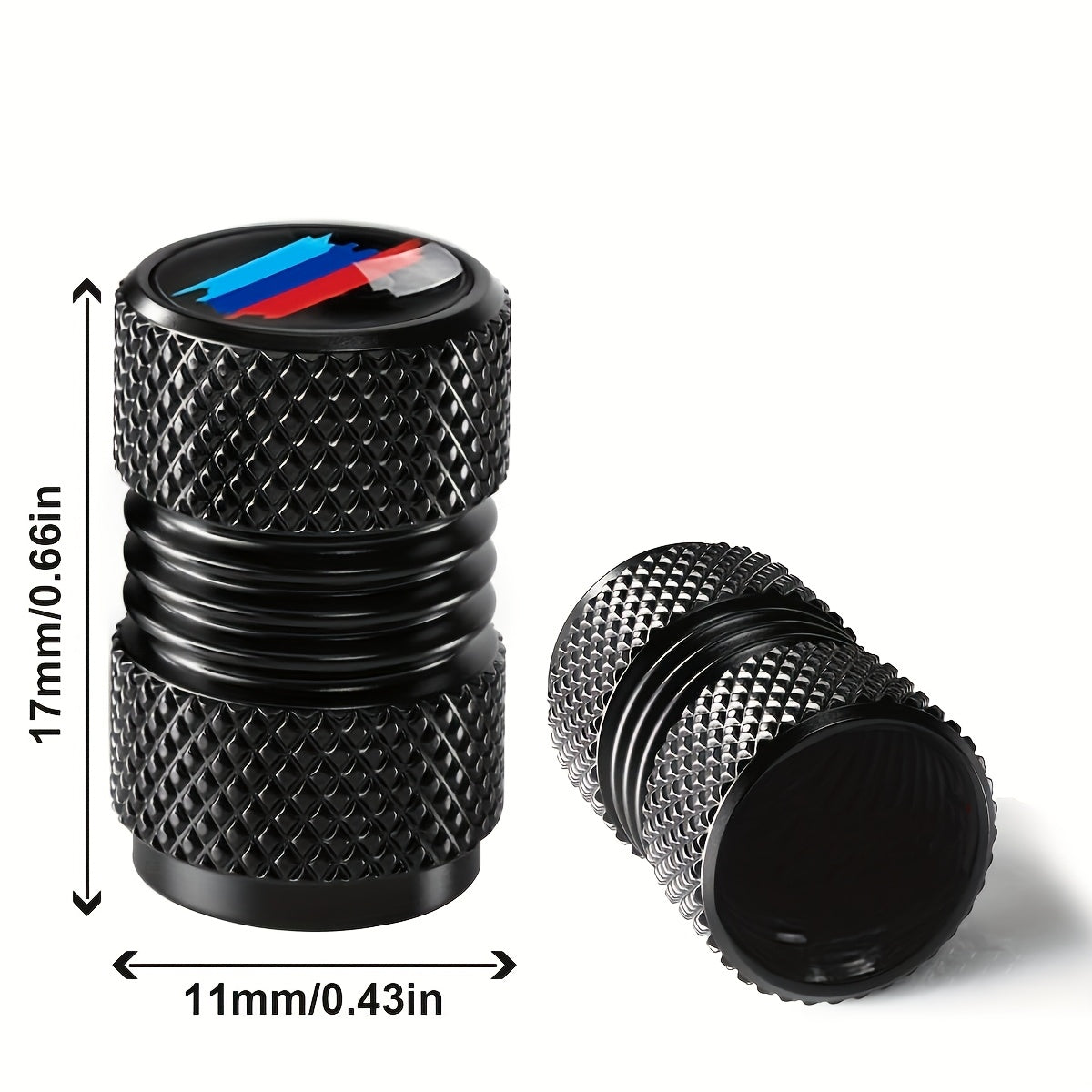 Set Of 4 Aluminum Alloy Tire Valve Caps for Cars Motorcycles Bicycles