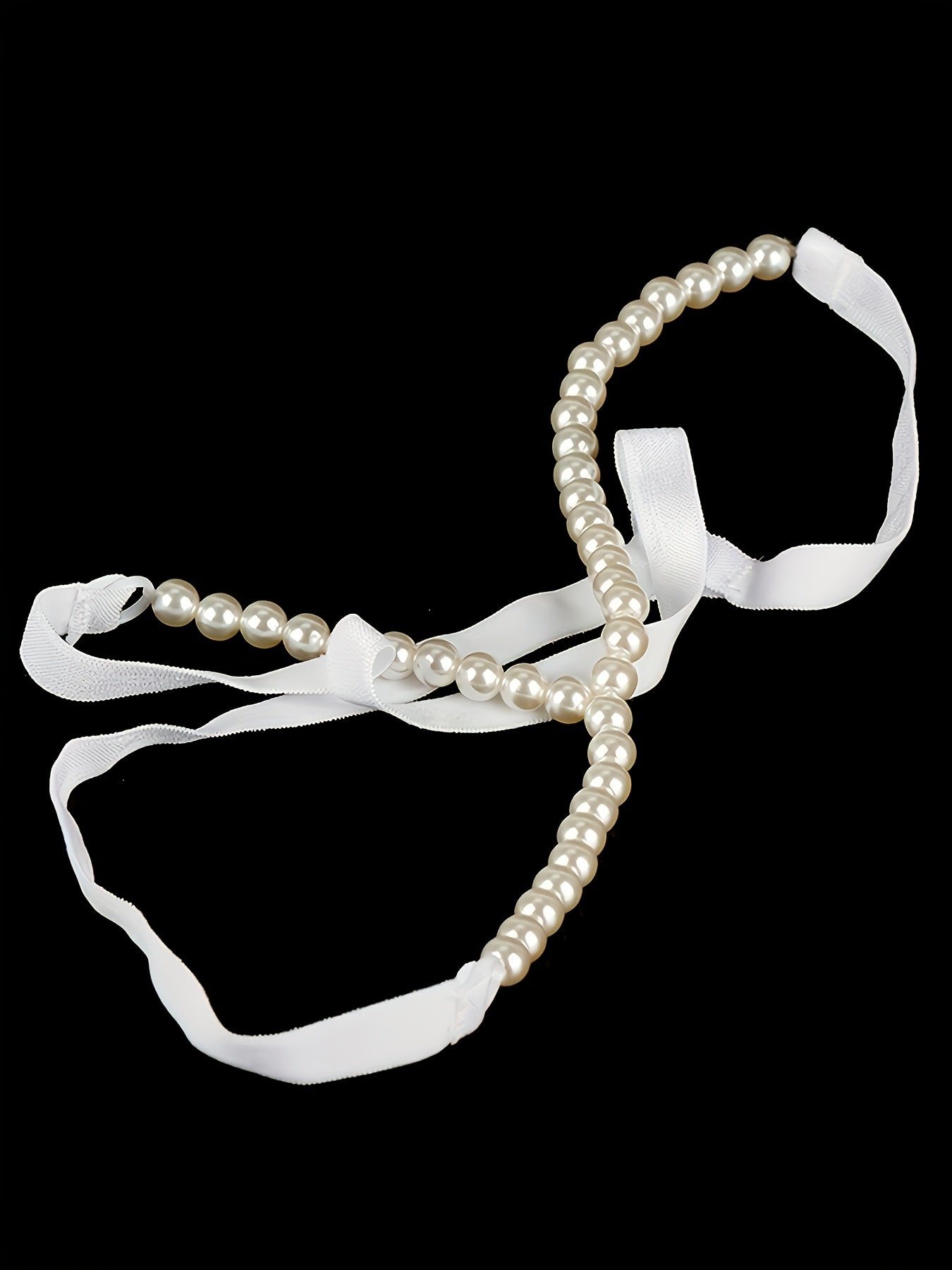 Women's White Pearl Lingerie One Size Panties