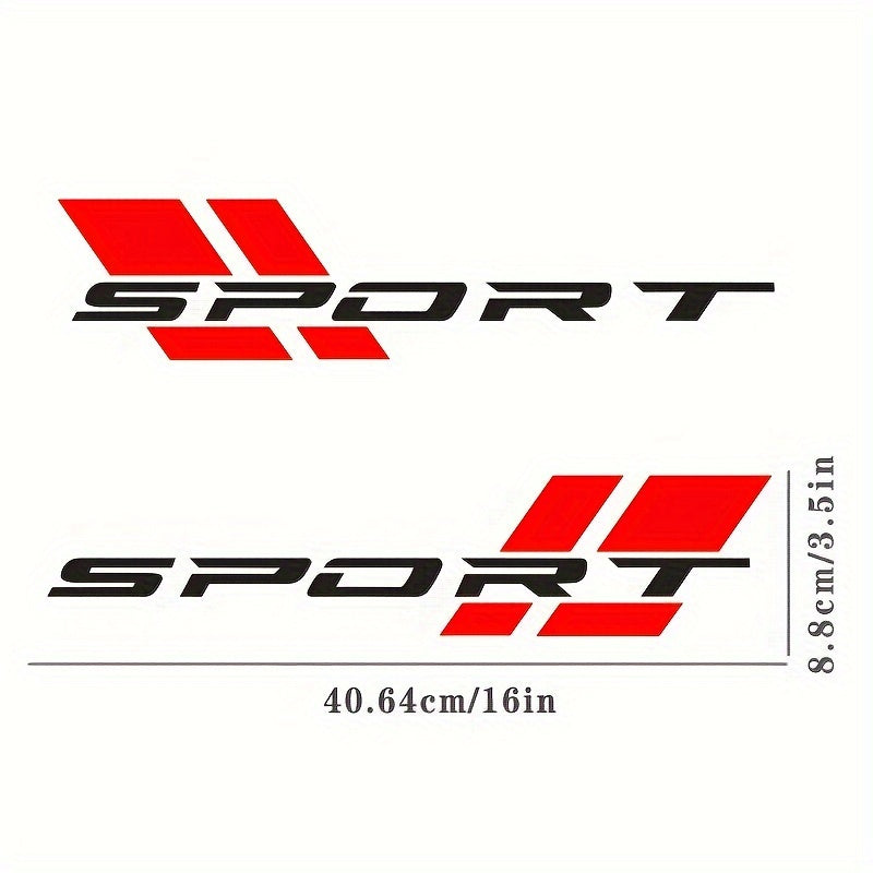 2-Pack 16-Inch Glitter Vinyl Car Sport Badge Decals for Fender and Trunk