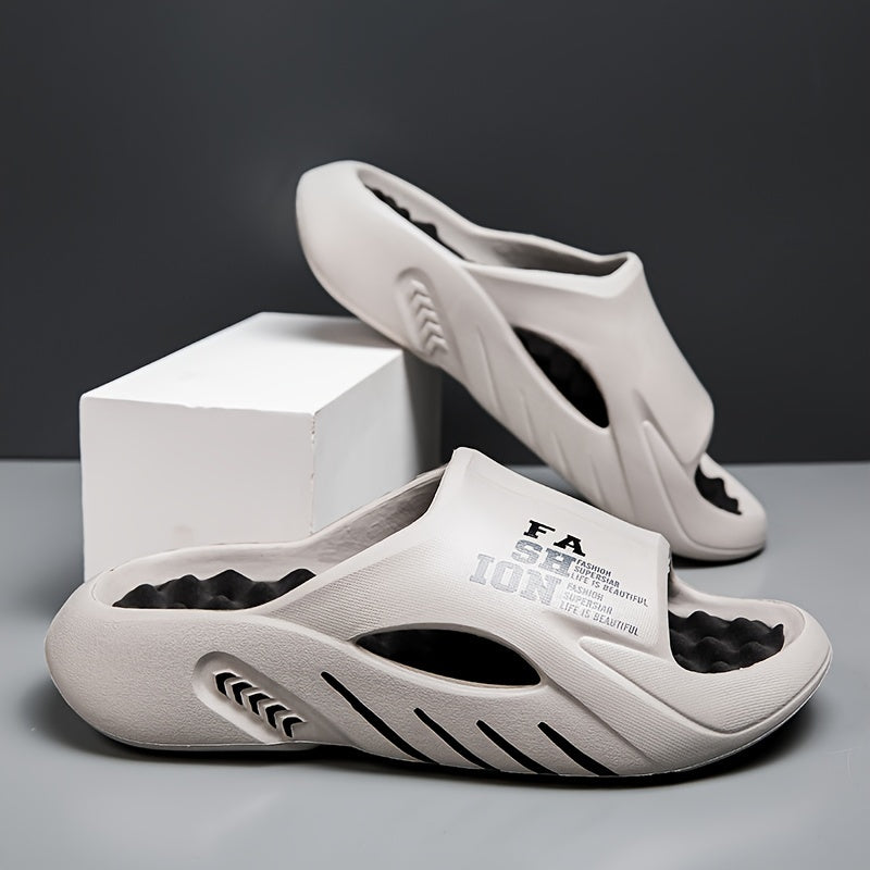 EVA Slides with Faith Print Thick Cushioned Sole Non-Slip Breathable Open-Toe for Beach Party Sports Sizes 5-9