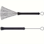 Pair of Retractable Wire Drum Brushes with Rubber Handles for Drumming and Practice