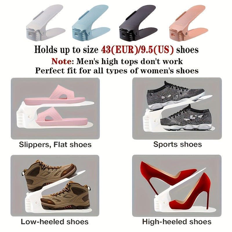 Регулируемый пластиковый органайзер для обуви для прихожей и спальни, экономящий место