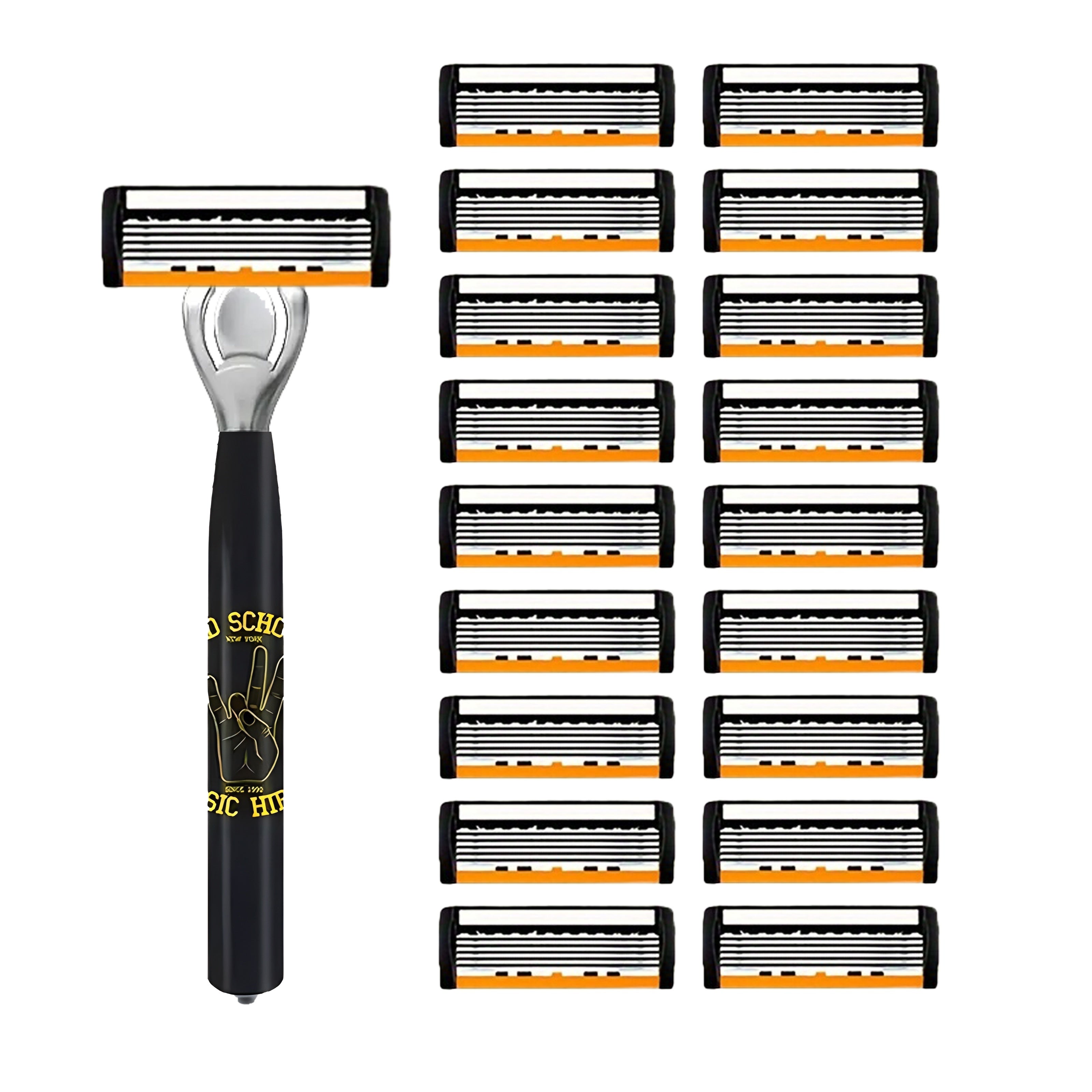 Men's Stainless Steel Safety Razor Set with Sharp Blades for Close Shave