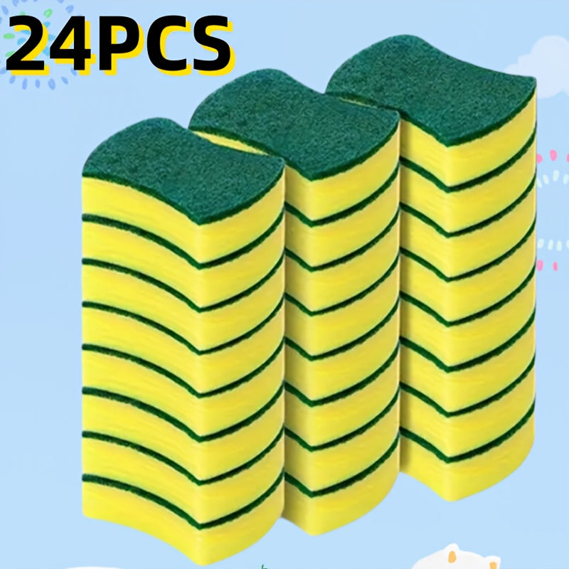 12/24 Pack Heavy-Duty Dual-Sided Melamine Sponge Scrubbers for Kitchen and Bathroom Cleaning