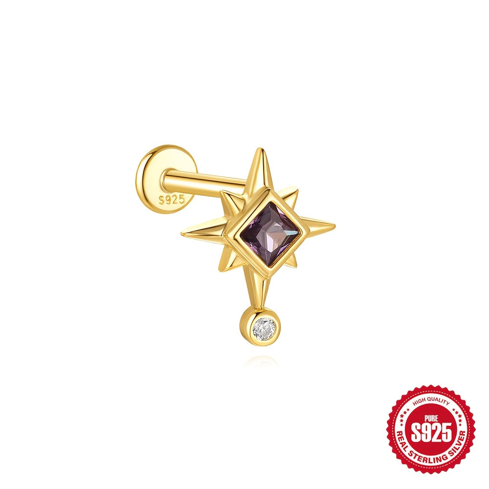 Серебряные серьги-осьминогольники с ромбами, украшенные стразами и синтетической цирконией, для повседневной носки и вечеринок