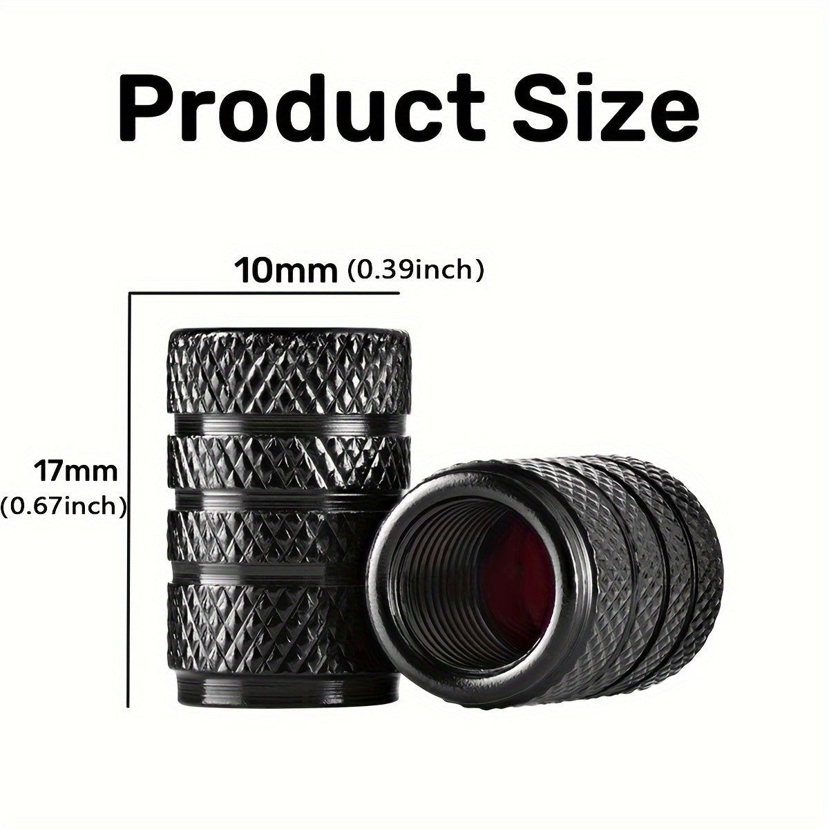 Set Of 4 Aluminum Gold Valve Stem Caps Car Tire Accessories