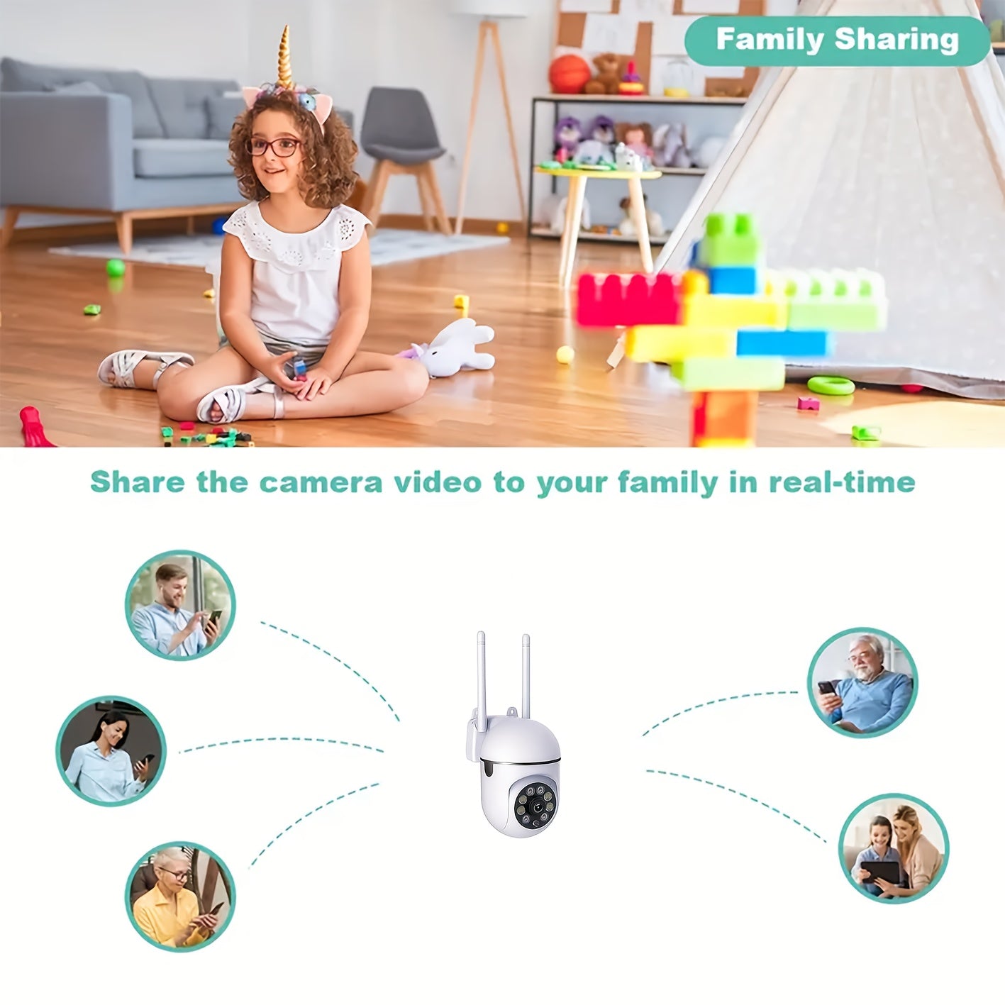 2 ta paket 1080P HD simsiz xavfsizlik dome kameralar, PTZ boshqaruvi bilan, kechqurun ko‘rish, harakatni aniqlash, ichki va tashqi foydalanish uchun