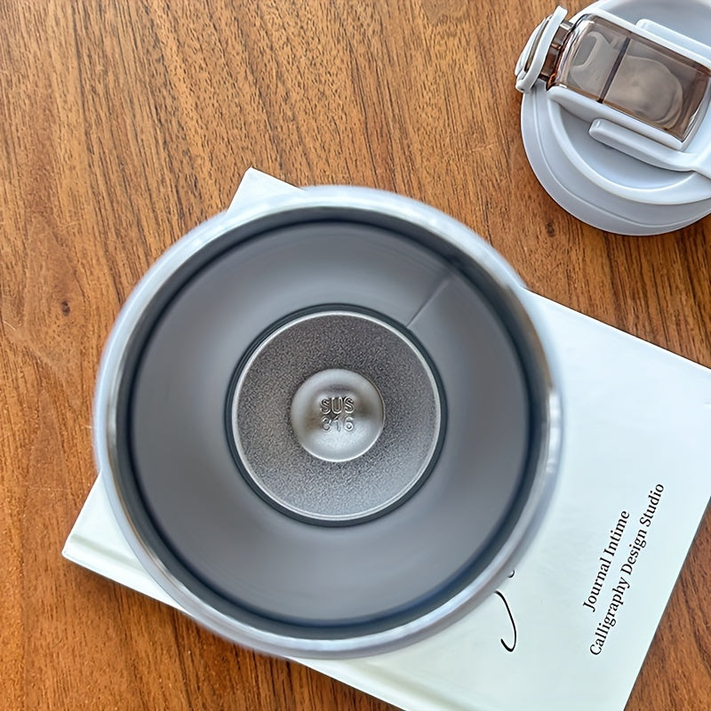 Taza de agua de viaje de acero inoxidable de gran capacidad, aislada, para bebidas calientes y frías