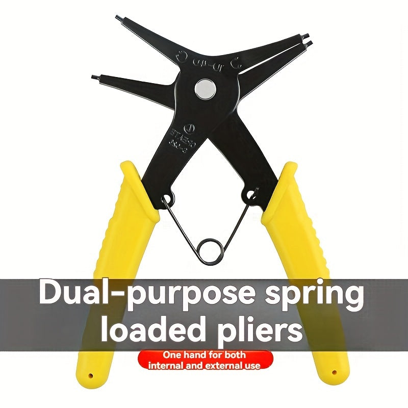 2-In-1 Snap Ring Pliers Metal Tool for Indoor Outdoor Use