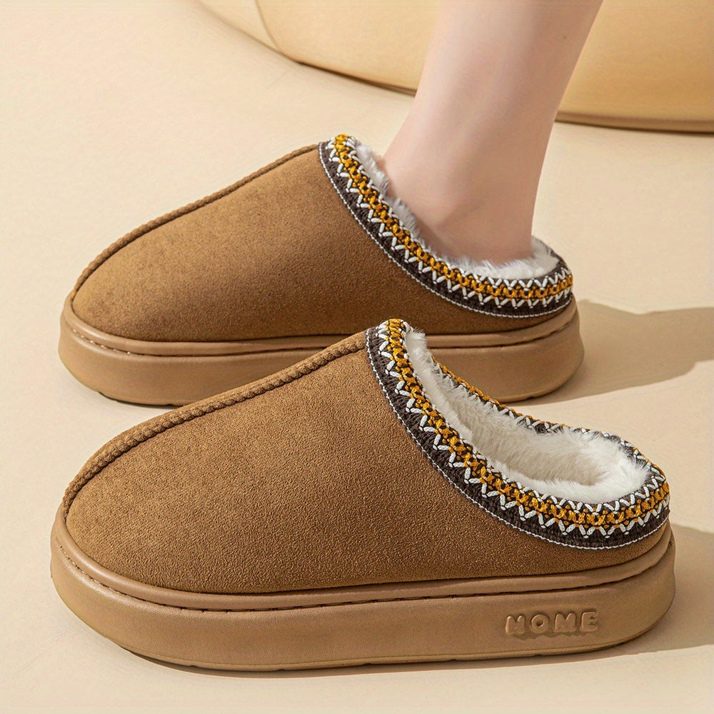 Women’s Cozy Faux Fur Slip-On Loafers Casual Indoor Outdoor Shoes