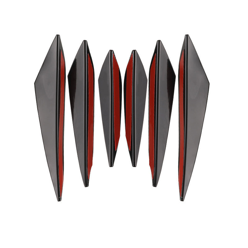 6Pcs Carbon Fiber Car Bumper Protector Anti-Scratch Corner Guard Spoiler Sticker