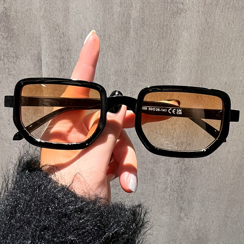 Women’s Square Frame Sunglasses Gradient Lenses UV Protection Sturdy Metal Hinges for Parties and Daily Wear