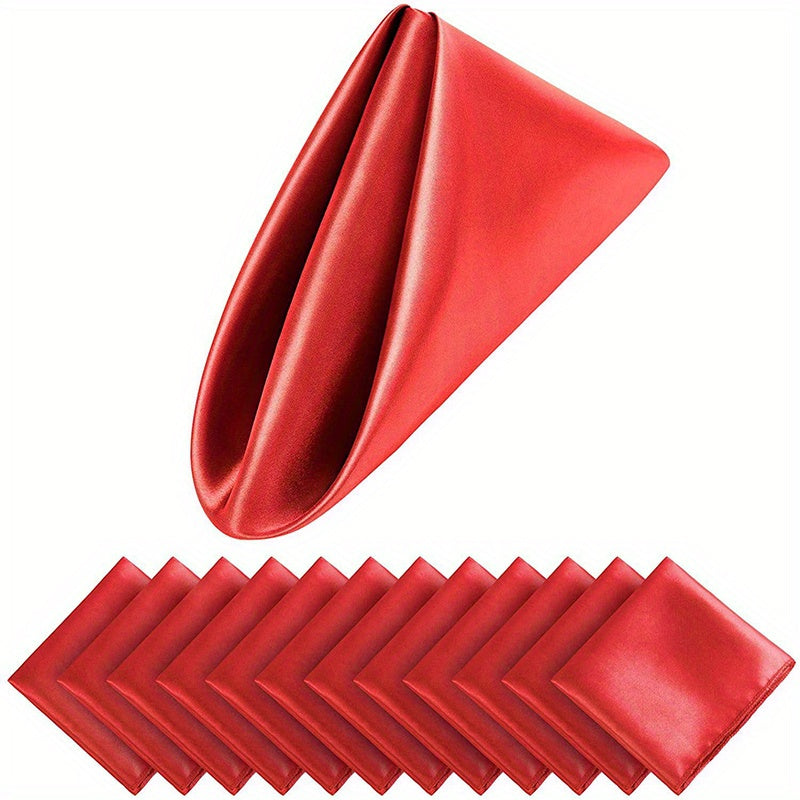 Square Satin Napkins Sets of 6 12 or 24 42.98cm Wedding Dinner Wrinkle-Resistant